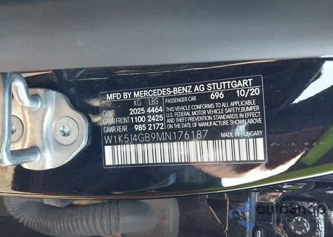 2021 Mercedes-Benz Cla 250 z USA, uszkodzony, nr VIN W1K5J4GB9MN176187